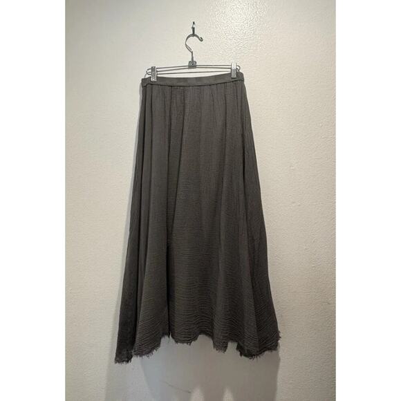 ATELIERS FRANCAIS DE CONFECTION Size TU Gray Gauze Asymmetrical Skirt Boho READ - Picture 1 of 16